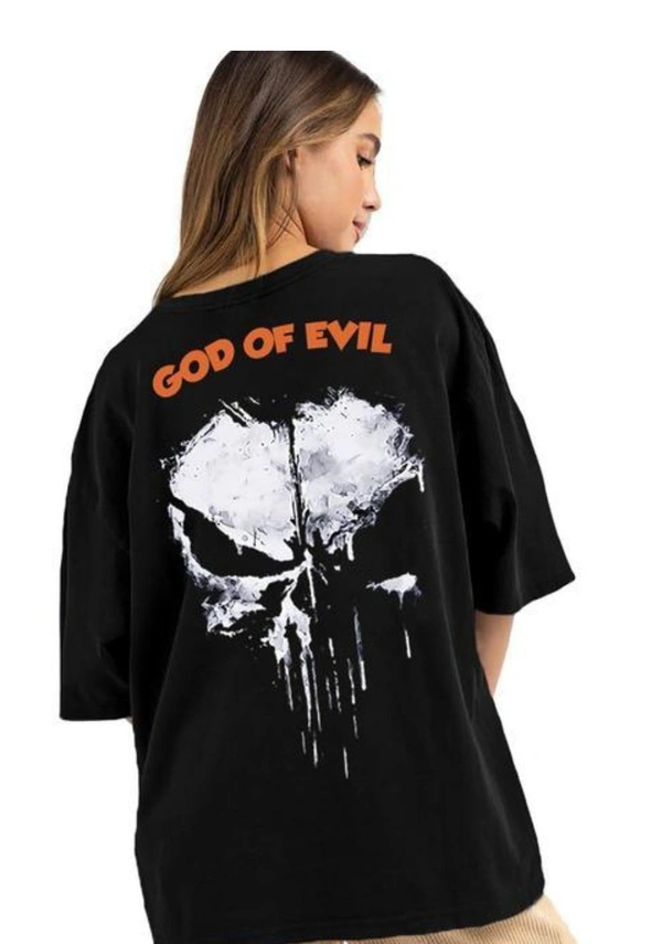 LEOTUED Round Neck Black Back Printed Tshirt  - Xxl