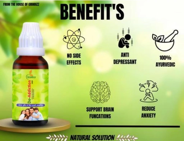 No Addiction Drop Help To Quit Addiction / Stop Alcohole - 30ml, 100% Natural And Herbal Product