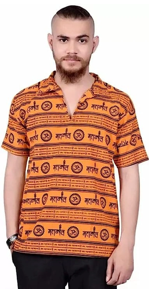 Mahadev Printed Shirt for Men & Women || Shirt for Men & Women || Printed Shirt for Men || Pure Cotton Devotional Tshirts for Men and Women- Mahakal - S