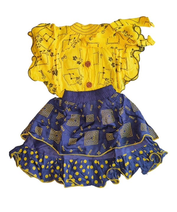 Kids Girls Wear Top Skirt - 1-2 Year, Purple Pizzazz