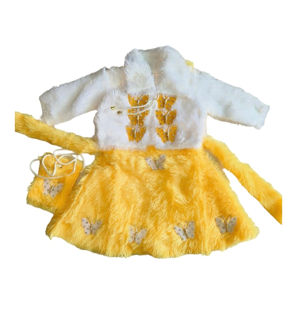 Pari Dress Pari Frock Girls  - 2-3 Year, Yellow