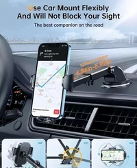 Car Mobile Holder for Dashboard, Windshield, Anti-slip, Clip (HQ) - Free Size