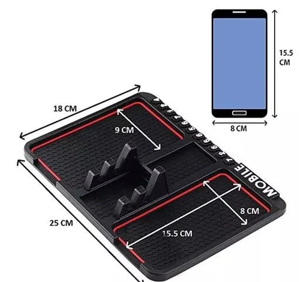 Silicone Rubber Heavy Car Mat Dashboard Mobile Phone Holder Mount Stand Bracket for All Smartphones - Free Size