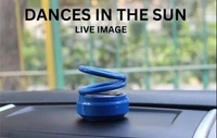 Blue Solar Rotating Ring Car air freshener, Car perfume, Car fragrance, Car accessories,Car diffuser, Solar-powered car air freshener, Car scent, Car deodorizer, Car aroma, Perfume for car, Car air purifier. - Free Size