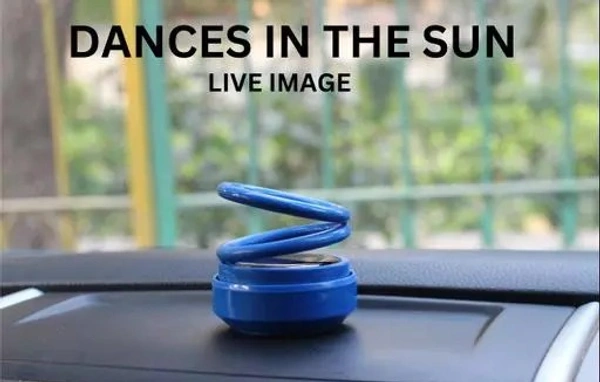 Blue Solar Rotating Ring Car air freshener, Car perfume, Car fragrance, Car accessories,Car diffuser, Solar-powered car air freshener, Car scent, Car deodorizer, Car aroma, Perfume for car, Car air purifier. - Free Size