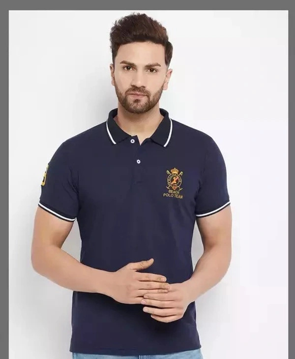 The Million Club Men's Coller Navy Half Sleeve Tshirt