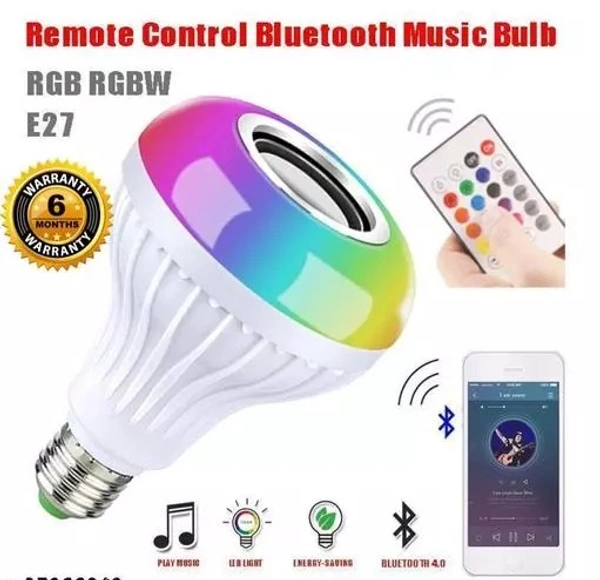 MUSIC BULB Led Bulb with Bluetooth Speaker Music Light Bulb with light Ball Bulb Colorful Lamp with Remote Control for Home,Bedroom,Living Room,Party Compatible for All Device/Random Color