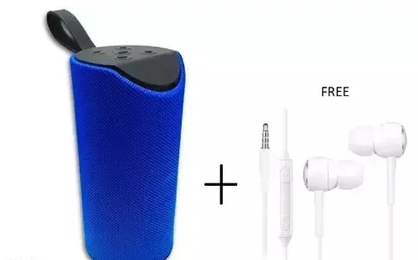 TG113 Super Bass Splash Proof Wireless Bluetooth Speaker Best Sound Quality Playing with All Device (BLUE) with free earphone