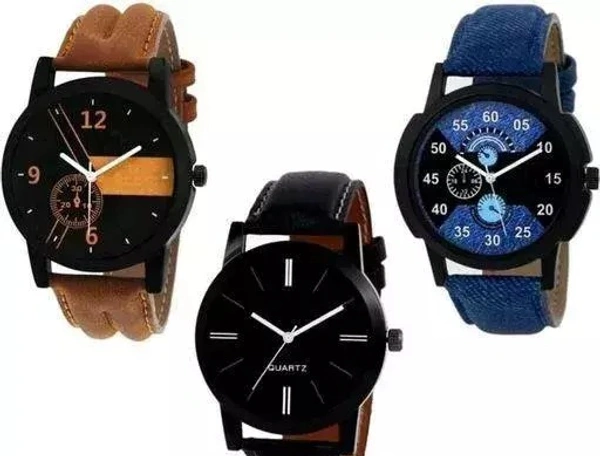 Trendy Stylish Men's Watches Combo (Pack Of 3)