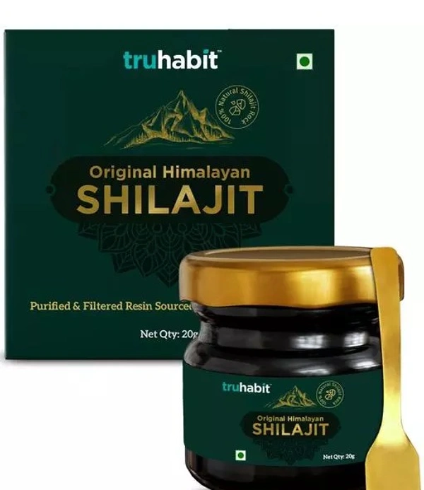 TruHabit Original Shilajit, Shilajeet Original, Silajit for Man / Woman (20g), Shilajit Original Resin Lab-Tested for Purity; Silajit Original Natural Stamina Booster for Men / Women, Shilajit Resin for Power & Enduranc - 20g