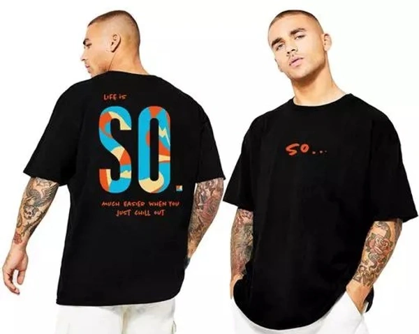 MENS OVER SIZE PRINTED TSHIRT 180GSM - L