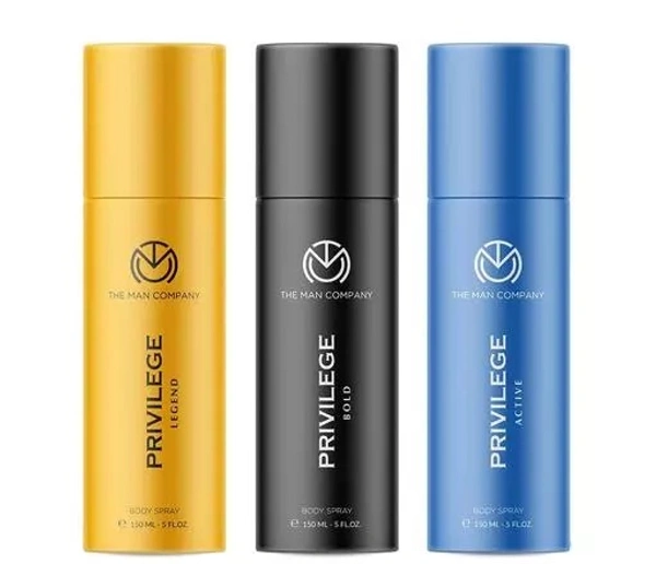 THE MAN COMPANY Men Set of 3 Privilege Body Sprays - 150 ml each - 150ML