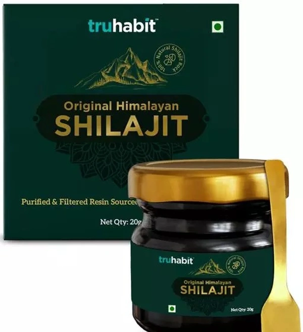 TruHabit Original Shilajit, Shilajeet Original, Silajit for Man / Woman (20g), Shilajit Original Resin Lab-Tested for Purity; Silajit Original Natural Stamina Booster for Men / Women, Shilajit Resin for Power & Enduranc