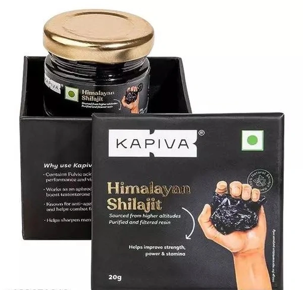 Kapiva Himalayan Shilajit/Shilajeet Resin 20g - Performance Booster for Endurance and Stamina