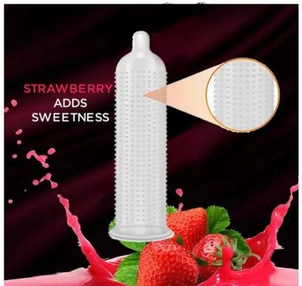 Condam High Quality For Men Strawberry Flavour Full Dotted (Pack Of 30) (Secreet Dehivery Full Dotted