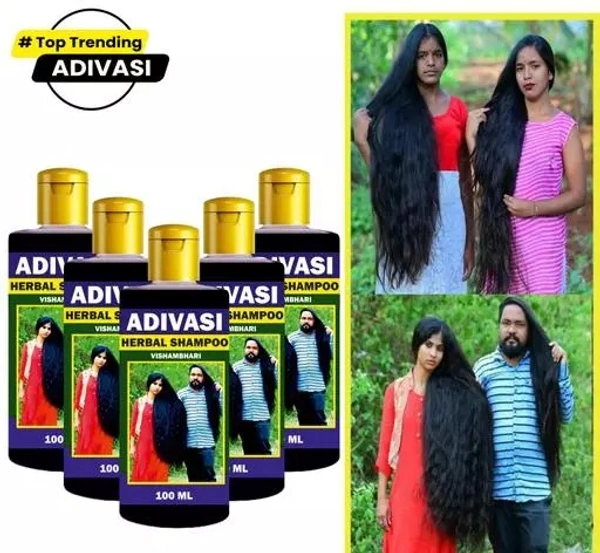 Adivasi Neelambari All Type of Hair Problem Herbal Growth Hair Shampoo Dandruff Control - Hair Loss Control - Long Hair - Hair Regrowth Hair Shampoo with Goodness of and Loki Oil Hair 100 ML Hair Shampoo??(100 ml)-PACK-5