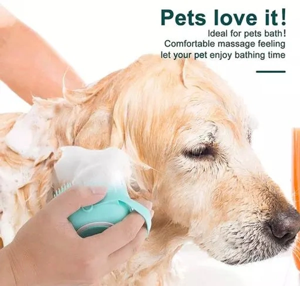 ROMSAY Anti-Tick & Flea Neem shampoo With Pet Bathing, Shampoo Dispenser, Gentle Body Scrub, Massage, Deep Cleaning Brush Pack Of 1
