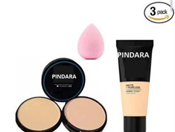 Face Make Up Foundation,Compact & Blender  - Free Size