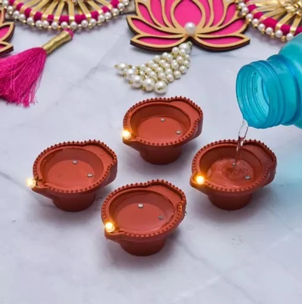 Water Sensor Diwali LED Diyas Candle with Water Sensing Technology E-Diya (6) - Free Size