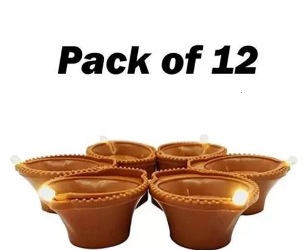 Water Led diya pack of 12 - Free Size