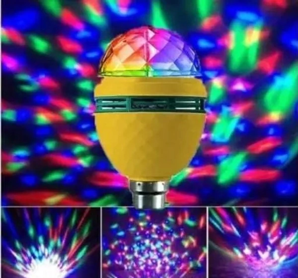 360 Degree LED Crystal Rotating Bulb Magic Disco LED Light LED Rotating Bulb - Free Size