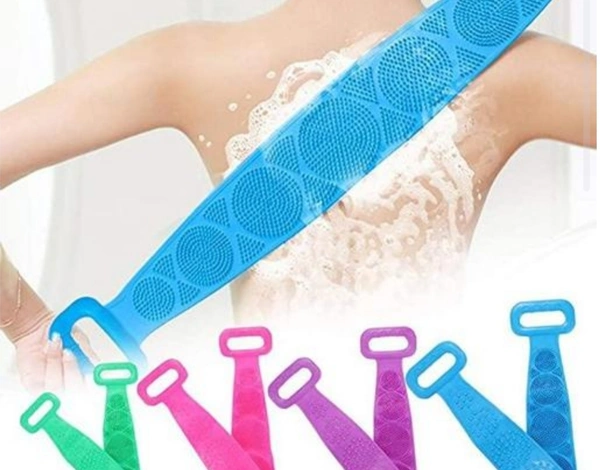 Double Sided Silicon Scrubber Belt For Bath - Free Size