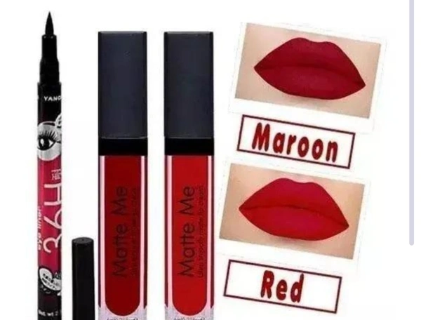 GMG Red Matte High Definition Smudge Proff Waterproof Long Lasting Matte Lipstick  - Free Size