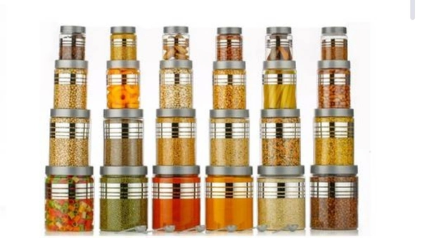 24 PCS CONTAINER SET 1200ML,650ML,250ML (6 Pcs Each) - Free Size