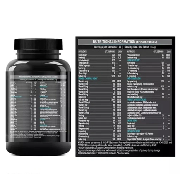 MB-Vite Multivitamin with Immunity Boosters and Digestive Enzymes, 60 Tablets with 3 Fish Oil 1000 mg, 60 Capsules (Combo Pack)