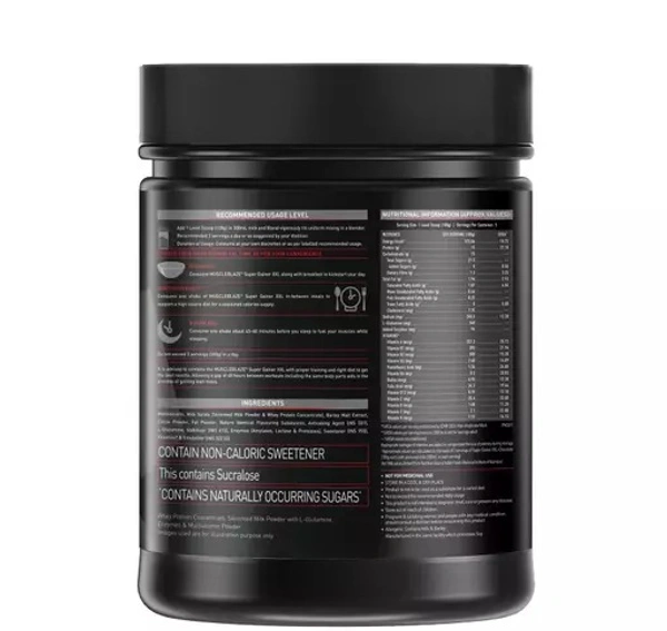 MuscleBlaze Super Gainer XXL, For Muscle Mass Gain (Chocolate, 500 g / 1.1 lb)