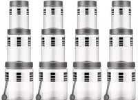 Roseleaf New Printed Silver Line Unbreakable Kitchen Plastic Storage Containers Combo Set With Spoon - 350 ml, 650 ml, 1200 ml Plastic Grocery Container (Pack of 12, Silver)