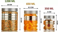 Roseleaf New Printed Silver Line Unbreakable Kitchen Plastic Storage Containers Combo Set With Spoon - 350 ml, 650 ml, 1200 ml Plastic Grocery Container (Pack of 12, Silver)