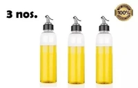 Food-Grade Plastic 1 litres Oil Dispenser/Pour for Cooking, Easy Flow Oil and Vinegar Bottle, Liquid Dispenser, Transparent, Unbreakable Pack oF 3 PSC - 