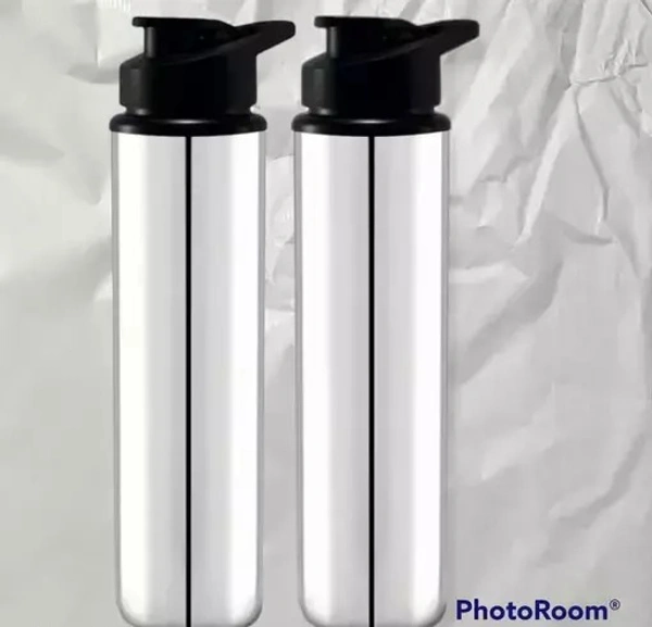 Stainless Steel Sports Water Bottles Single Wall BPA Free & Leak Proof Cap and Steel Bottle silver, Steel fridge Bottle, Water Bottle 1000ml(1 litre)Approx, Pack of 2 - Free Size