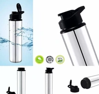 Stainless Steel Sports Water Bottles Single Wall BPA Free & Leak Proof Cap and Steel Bottle silver, Steel fridge Bottle, Water Bottle 1000ml(1 litre)Approx, Pack of 1 - 1Ltr