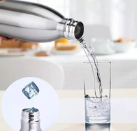 Stainless Steel Cola 500 ml Capacity Hot and Cold Water Bottle Pack of 1 Silver - 500ML