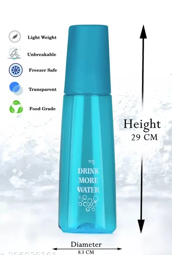 OCTRAWARE Plastic Water Bottle with Drinking Glass SCHOOL, OFFICE, TRAVELING Bottle pack of 4