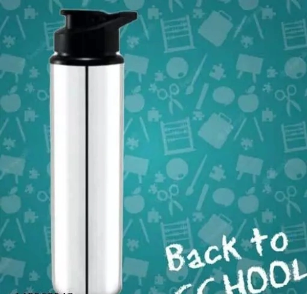 Maroof Steel (( SPORTS )) Stainless Steel Sports Water Bottles Single Wall BPA Free & Leak Proof Cap and Steel Bottle silver, Steel fridge Bottle, Water Bottle, Steel Bottle 1000ml(1 litre)Approx, Pack of 1 - 1000ML