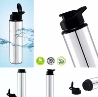 Maroof Steel (( SPORTS )) Stainless Steel Sports Water Bottles Single Wall BPA Free & Leak Proof Cap and Steel Bottle silver, Steel fridge Bottle, Water Bottle, Steel Bottle 1000ml(1 litre)Approx, Pack of 1 - 1000ML