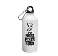 Morons Floss Like A PandaBoss Printed Sipper Water Bottle For Kids Birthday Gift -- 600ml -- White -- Pack of 1 - 600ML