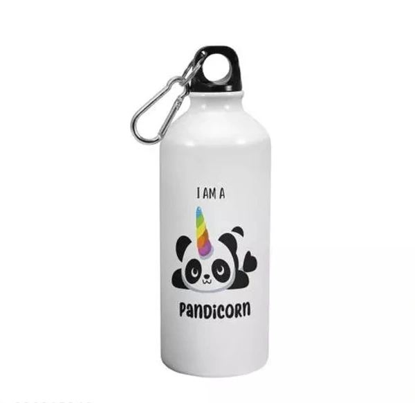 Morons I Am Pandicorn Printed Sipper Water Bottle For Kids Birthday Gift -- 600ml -- White -- Pack of 1 - 600ml