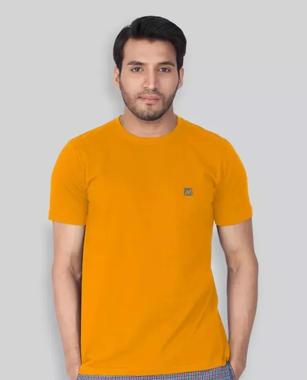 Lux Nitro Men Solid Round neck Sun Flower T-Shirt Pack of 1 - S