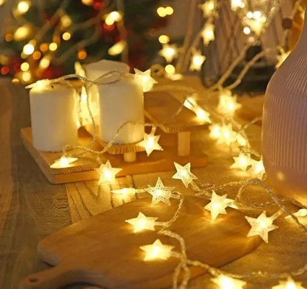 X Pulse Star String Lights, Plug in Fairy String Lights Waterproof, Extendable for Indoor, Outdoor, Wedding Party, Christmas Tree, New Year, Garden Decoration, Warm White