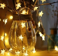 X Pulse Star String Lights, Plug in Fairy String Lights Waterproof, Extendable for Indoor, Outdoor, Wedding Party, Christmas Tree, New Year, Garden Decoration, Warm White
