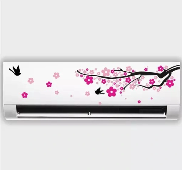 Decals Creation Ac Sticker Beautiful Floral Air Conditioner Sticker - Free Size