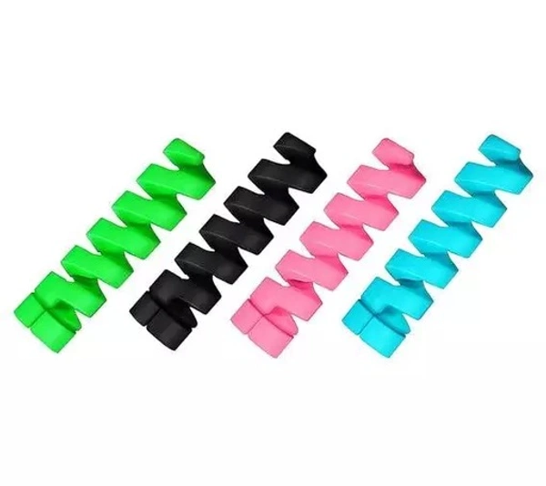 Spiral Charger 4 Pcs Cable Protector Data Cable Saver Charging Cord Protective Cable Cover Headphone MacBook Laptop Earphone Cell Phone Set of 1 - Free Size