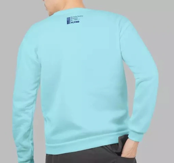 FLYIND VOGUE OUTFIT Men's Graphic Round Neck Blue Sweatshirts - XL