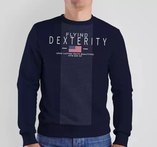 MENS ROUND NECK SWETSHIRT GRAPHIC DESIGN PRINT. - L
