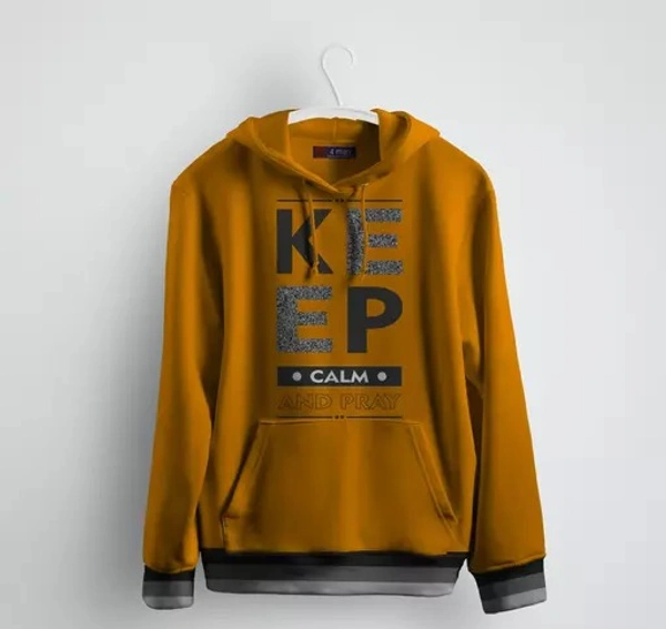 FLYIND VOGUE OUTFIT Men's Printed Hood Mustard Sweatshirts - L