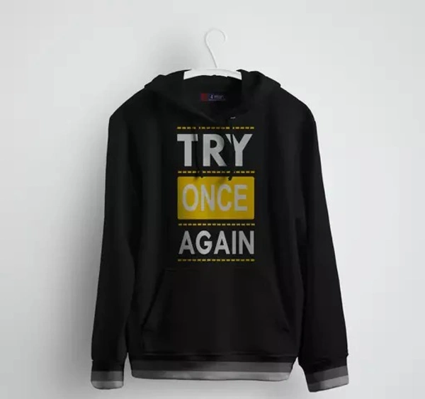 FLYIND VOGUE OUTFIT Men's Printed Hood Black Sweatshirts - XL